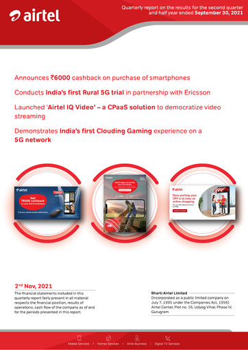 Miniature Bharti Airtel
 Rapport semestriel 2021-h1