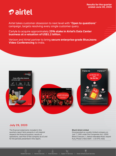 Vorschaubild Bharti Airtel
 Quartalsbericht 2020-q1