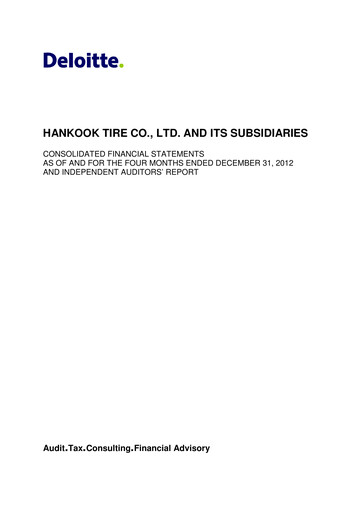Thumbnail Hankook Tire Financial Statement 2012