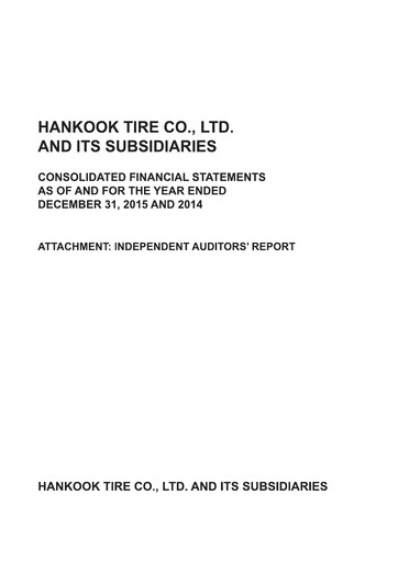 Thumbnail Hankook Tire Financial Statement 2014-2015