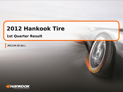 Miniature Hankook Tire Rapport trimestriel 2012-q1