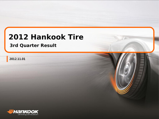 Miniature Hankook Tire Rapport trimestriel 2012-q3