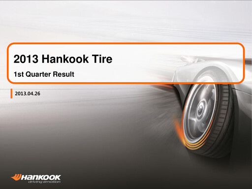 Miniature Hankook Tire Rapport trimestriel 2013-q1