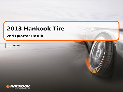 Miniature Hankook Tire Rapport trimestriel 2013-q2