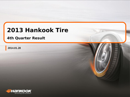 Miniature Hankook Tire Rapport trimestriel 2013-q4