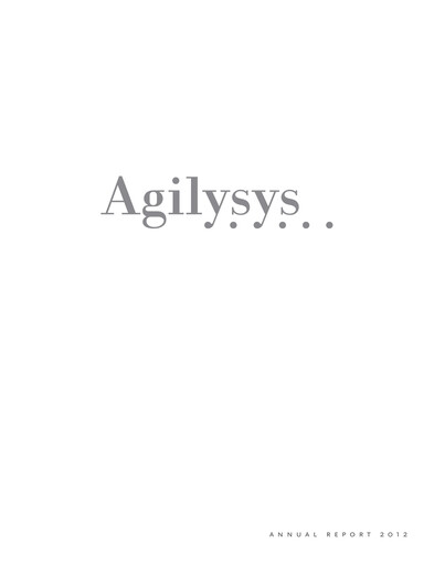 Miniature Agilysys Rapport annuel 2011-2012