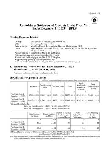 Vorschaubild Shiseido Finanzmitteilung 2023