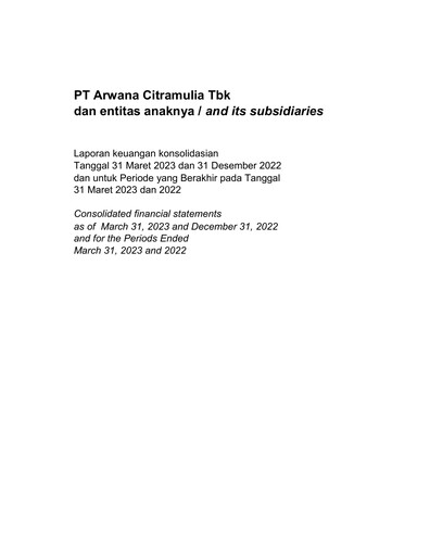 Vorschaubild Arwana Citramulia Tbk Quartalsbericht 2023-q1