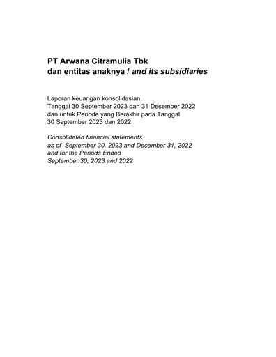 Vorschaubild Arwana Citramulia Tbk Quartalsbericht 2023-q3