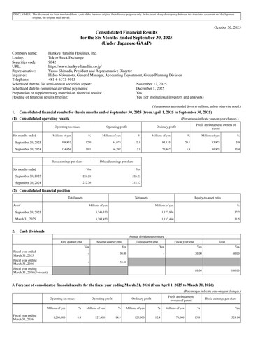 Thumbnail Hankyu Hanshin Holdings
 Half-year Report fy2026-h1