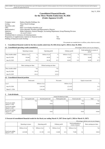 Thumbnail Hankyu Hanshin Holdings
 Quarterly Report fy2027-q1