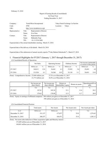 Thumbnail Trend Micro
 Financial Statement 2017