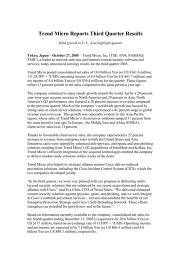 Thumbnail Trend Micro
 Quarterly Report 2005-q3