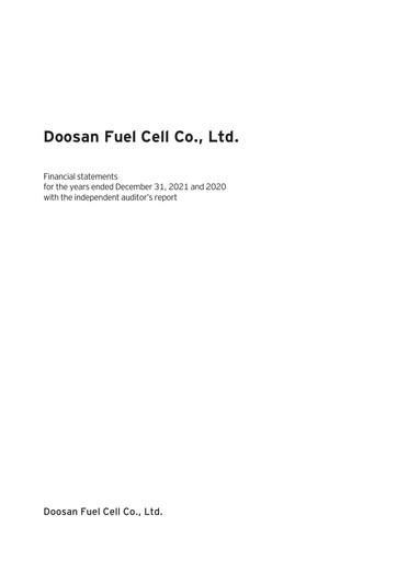 Thumbnail Doosan Fuel Cell Financial Statement 2020-2021