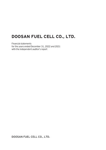 Thumbnail Doosan Fuel Cell Financial Statement 2021-2022