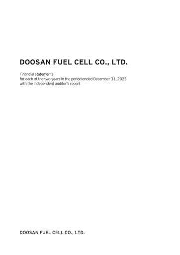 Thumbnail Doosan Fuel Cell Financial Statement 2023