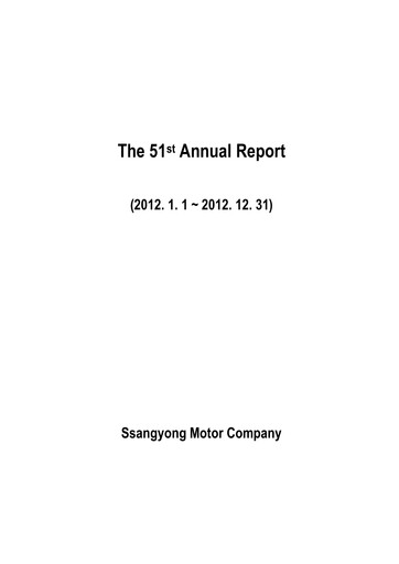 Thumbnail KG Mobility (SsangYong Motor) Annual Report 2012