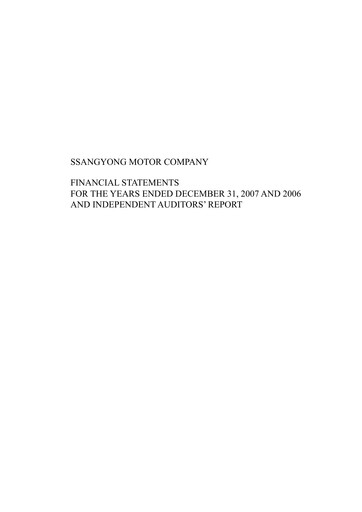 Thumbnail KG Mobility (SsangYong Motor) Financial Statement 2006-2007