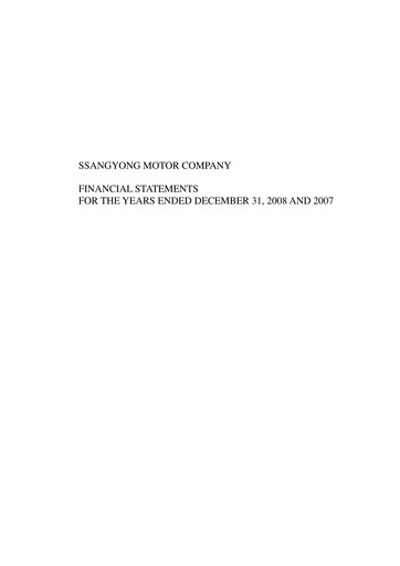 Thumbnail KG Mobility (SsangYong Motor) Financial Statement 2007-2008