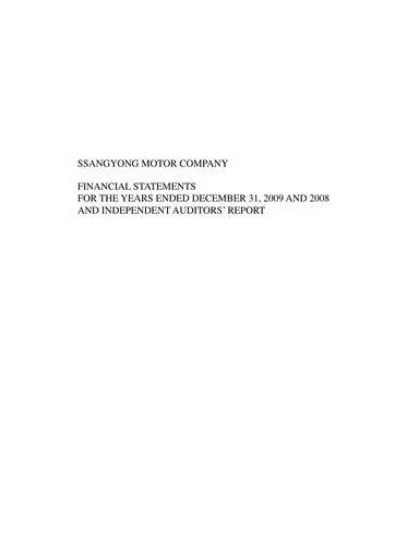Thumbnail KG Mobility (SsangYong Motor) Financial Statement 2008-2009