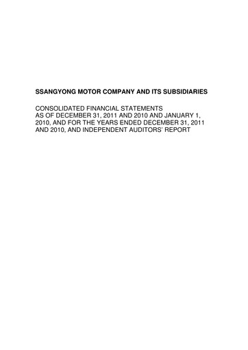 Thumbnail KG Mobility (SsangYong Motor) Financial Statement 2010-2011