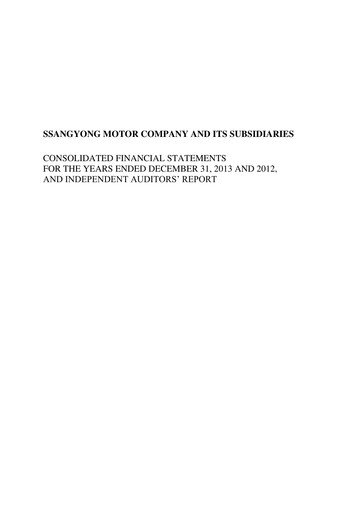 Thumbnail KG Mobility (SsangYong Motor) Financial Statement 2012-2013