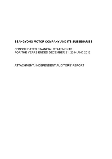 Thumbnail KG Mobility (SsangYong Motor) Financial Statement 2013-2014