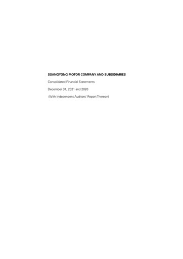 Thumbnail KG Mobility (SsangYong Motor) Financial Statement 2020-2021