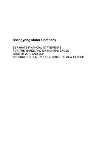 Thumbnail KG Mobility (SsangYong Motor) Half-year Report 2012-h1