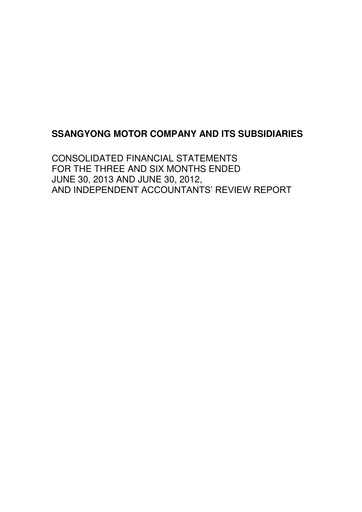 Thumbnail KG Mobility (SsangYong Motor) Half-year Report 2013-h1