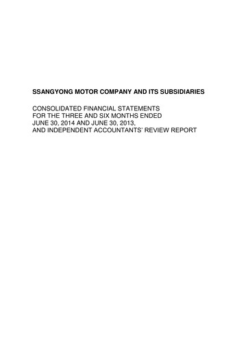 Thumbnail KG Mobility (SsangYong Motor) Half-year Report 2014-h1