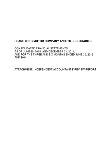Thumbnail KG Mobility (SsangYong Motor) Half-year Report 2015-h1