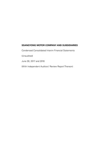 Thumbnail KG Mobility (SsangYong Motor) Half-year Report 2017-h1