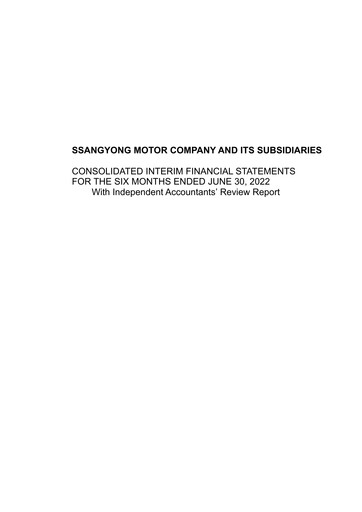 Thumbnail KG Mobility (SsangYong Motor) Half-year Report 2022-h1