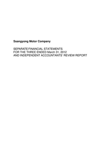 Thumbnail KG Mobility (SsangYong Motor) Quarterly Report 2012-q1