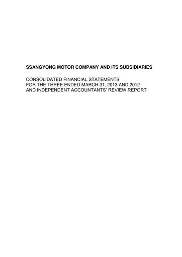 Thumbnail KG Mobility (SsangYong Motor) Quarterly Report 2013-q1