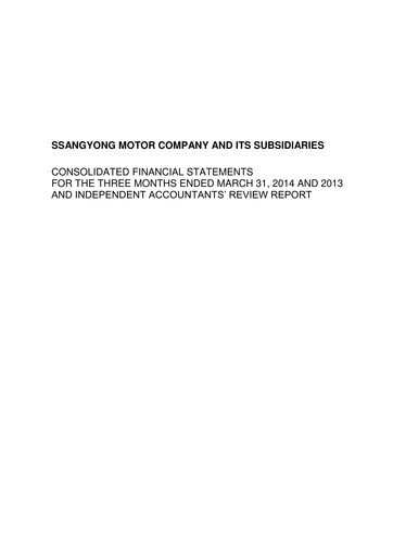 Thumbnail KG Mobility (SsangYong Motor) Quarterly Report 2014-q1
