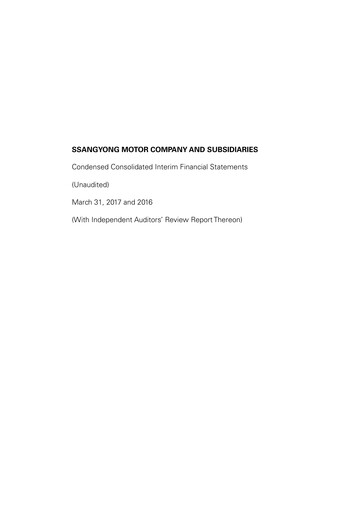 Thumbnail KG Mobility (SsangYong Motor) Quarterly Report 2017-q1