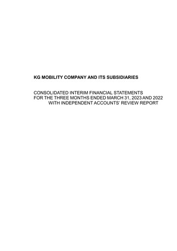 Thumbnail KG Mobility (SsangYong Motor) Quarterly Report 2023-q1