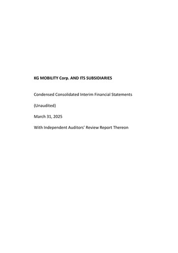 Thumbnail KG Mobility (SsangYong Motor) Quarterly Report 2025-q1