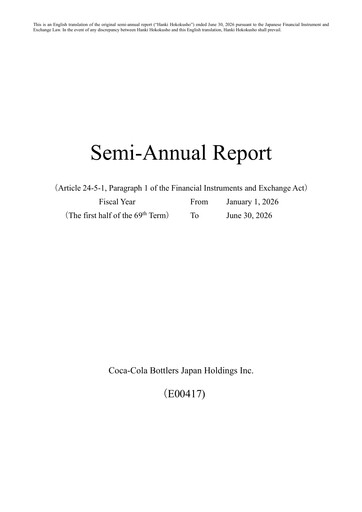 Thumbnail Coca-Cola Bottlers Japan Half-year Report 2026-h1
