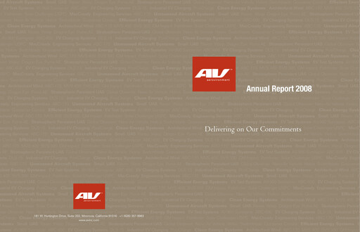 Vorschaubild AeroVironment Jahresbericht 2008