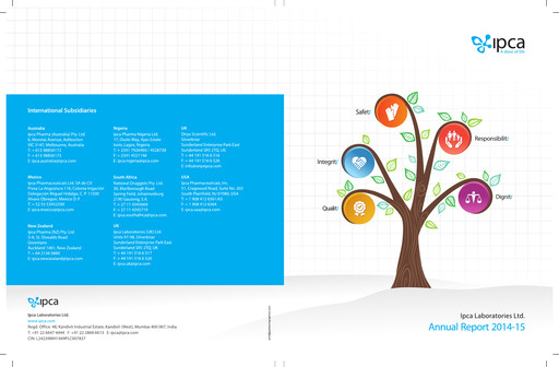 Thumbnail Ipca Laboratories
 Annual Report 2014-2015