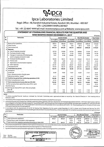 Thumbnail Ipca Laboratories
 Quarterly Report 2017-q3