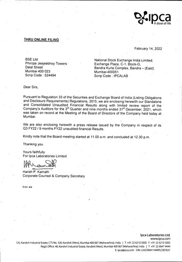 Thumbnail Ipca Laboratories
 Quarterly Report 2021-q3