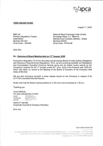 Thumbnail Ipca Laboratories
 Quarterly Report 2025-q1