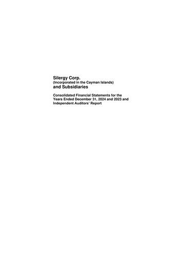 Thumbnail Silergy Financial Statement 2024