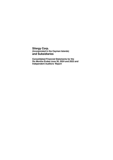 Thumbnail Silergy Half-year Report 2024-h1