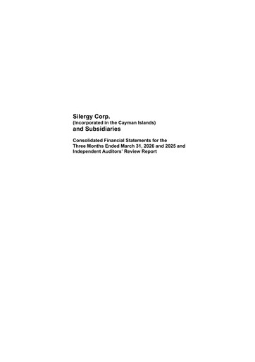 Thumbnail Silergy Quarterly Report 2026-q1