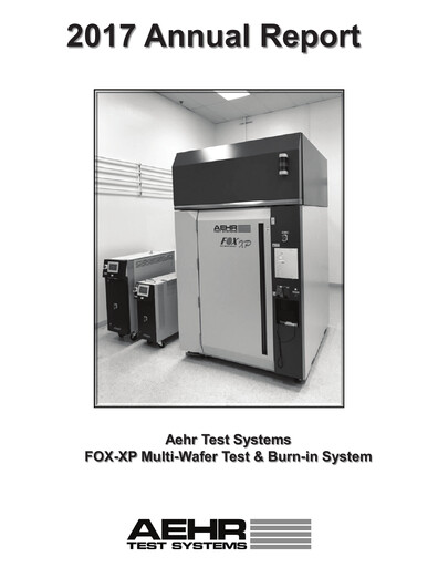 Thumbnail Aehr Test Systems Annual Report 2017
